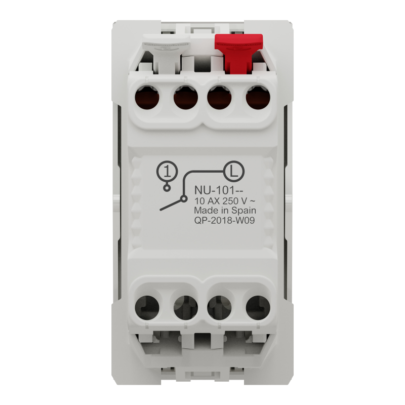 Вимикач 1-клавішний схема 1, 10А, 1 модуль білий