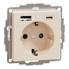 SM РОЗЕТКА 16 A + USB A+C 3 A, Бежевий