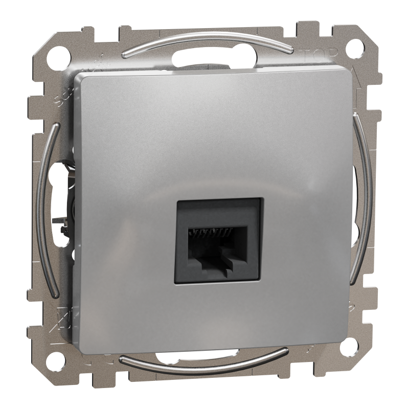 Комп'ютерна розетка, RJ45 CAT6 UTP, Алюміній, Sedna Design