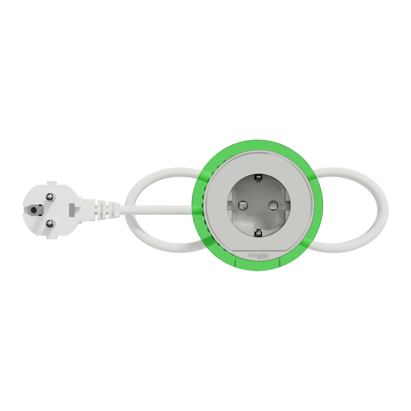 Unica system+, Настільний блок XS, 1 розетка Schuko, 2 метровий кабель, білий