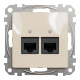 Два роз’єми RJ45 категорія 5E UTP Бежевий Sedna Design