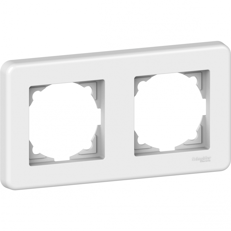 Рамка горизонтальна двомісна Leona біла