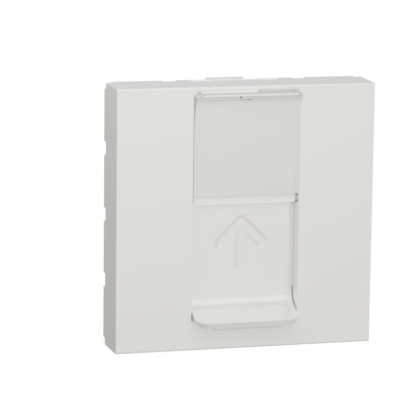 Розетка комп'ютерна RJ45, одинарна категорія 6 UTP, 2 модулі білий