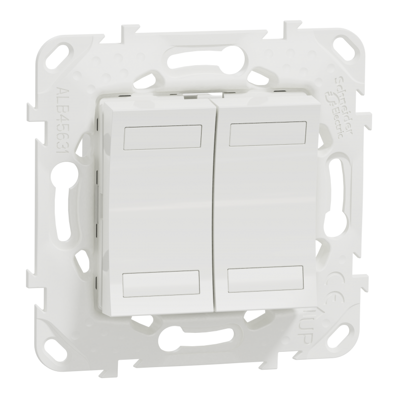 NEW UNICA - KNX КНОПКОВИЙ ВИМИКАЧ ДВОКЛАВІШНИЙ, БІЛИЙ