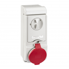 Unika interlocked socket - 32 A - 3P + E - 380...415 V AC - IP44 - wall