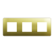Cover frame, Unica Studio Metal, 3 gang, 3 x 2 modules, gold or beige
