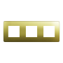 Cover frame, Unica Studio Metal, 3 gang, 3 x 2 modules, gold or beige