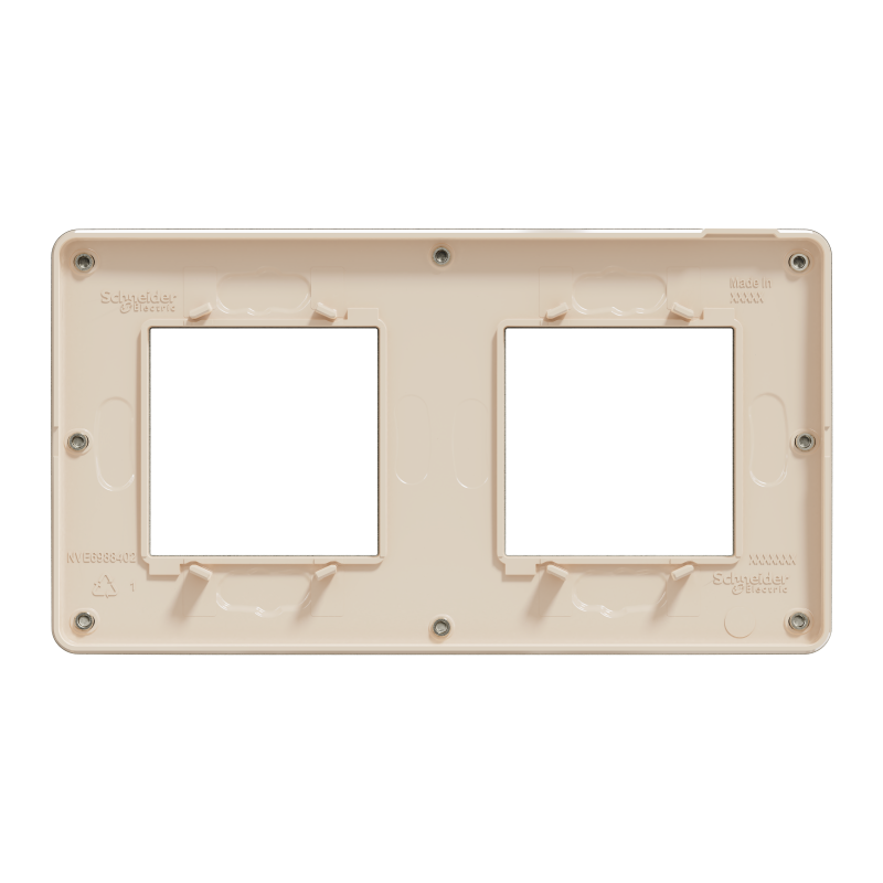 Cover frame, Unica Studio Metal, 2 gang, 2 x 2 modules, bronze or beige