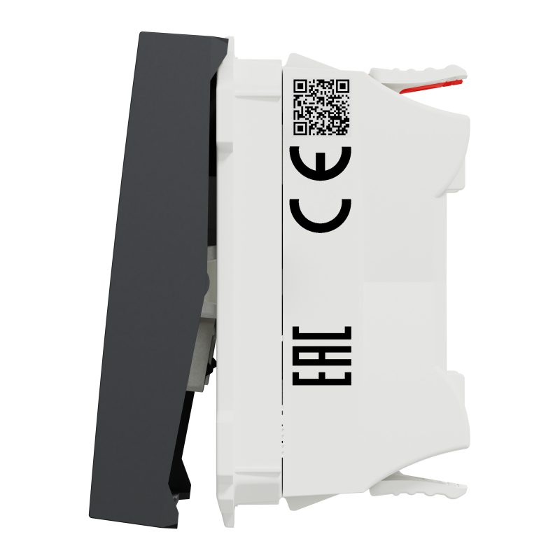 Перемикач 1-клавішний схема 6, 10А, 2 модулі антрацит