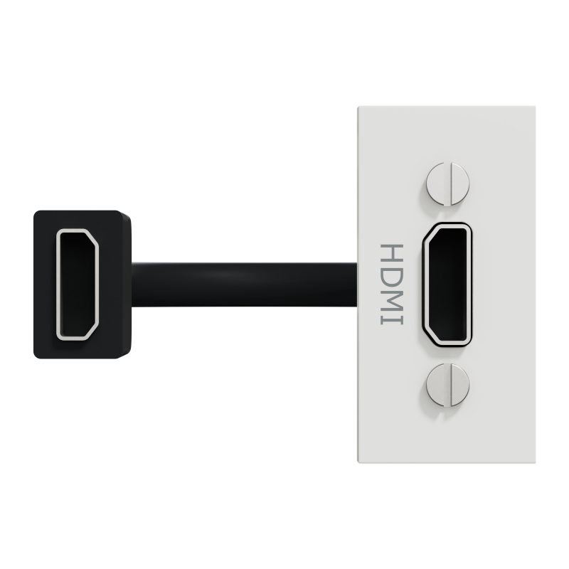 Розетка HDMI, 1 модуль білий