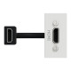 Розетка HDMI, 1 модуль білий