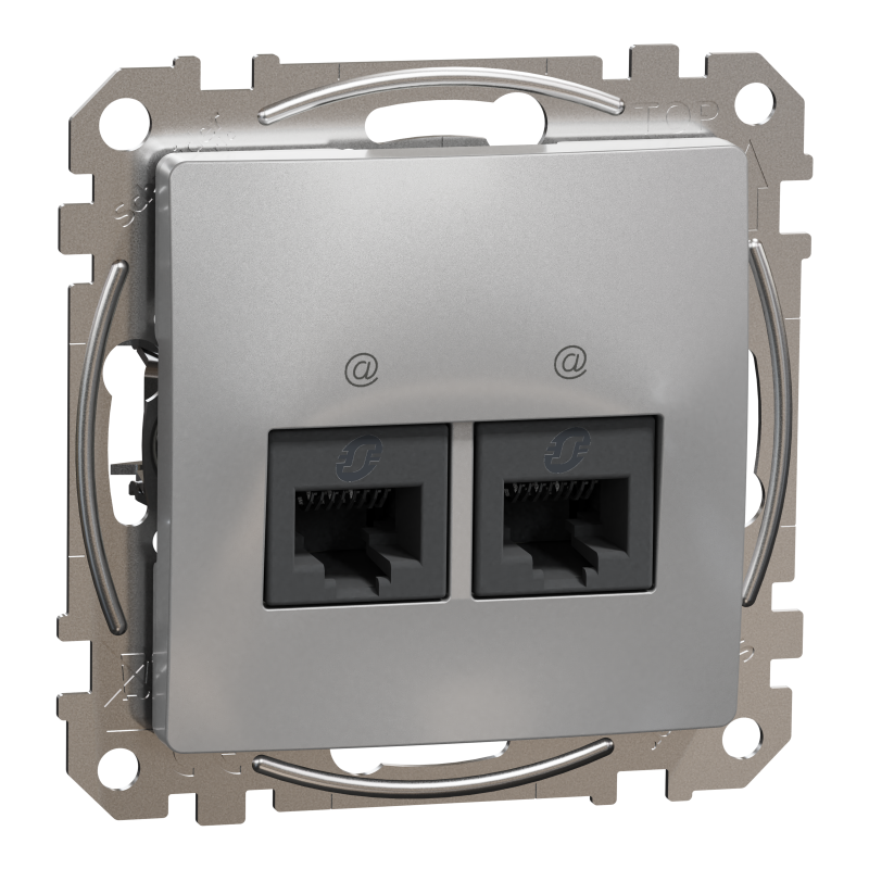 Два роз’єми RJ45 категорія 5E UTP Алюміній Sedna Design