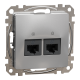 Два роз’єми RJ45 категорія 5E UTP Алюміній Sedna Design