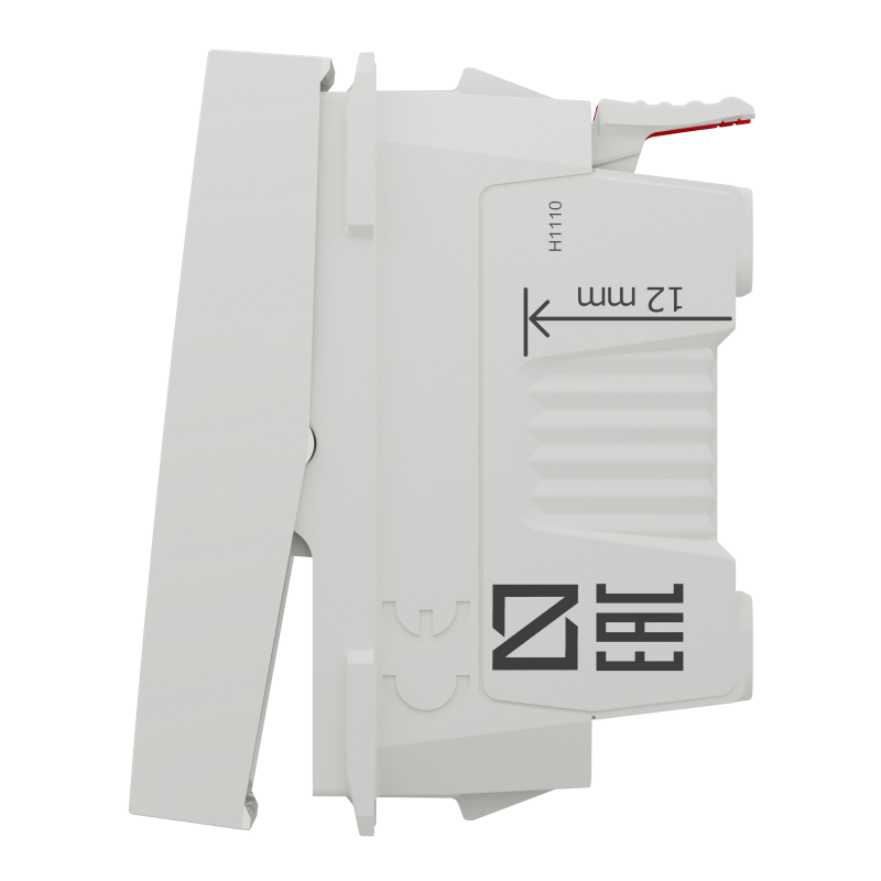 Вимикач 1-клавішний схема 1, 10А, 1 модуль білий