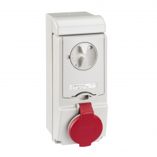 Unika interlocked socket - 16 A - 3P + E - 380...415 V AC - IP44 - wall