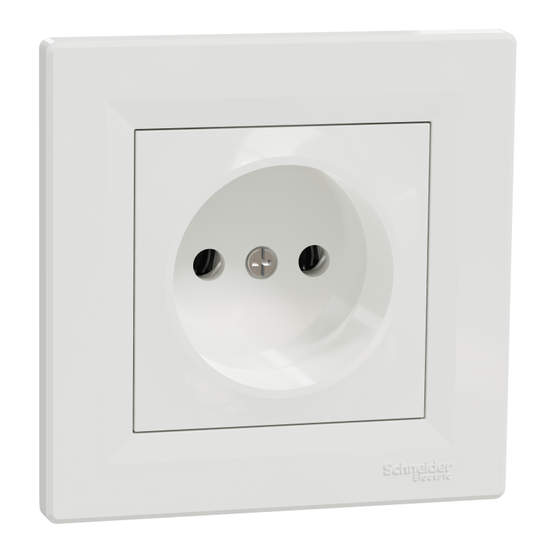 РОЗЕТКА БЕЗ ЗАЗЕМЛЕННЯ БІЛА ASFORA