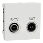 Розетка R-TV SAT одинарна, 2 модулі білий