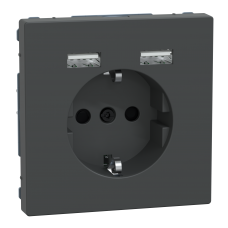 Розетка Schuko з 2 USB 2,4 A Антрацит SD
