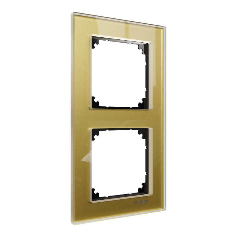РАМКА скло 2 поста, ЗОЛОТО, SM