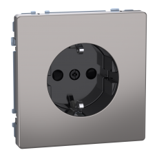 Розетка з заземленням та зі шторками 16А SysD нікель
