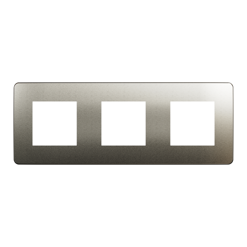 Cover frame, Unica Studio Metal, 3 gang, 3 x 2 modules, bronze or beige