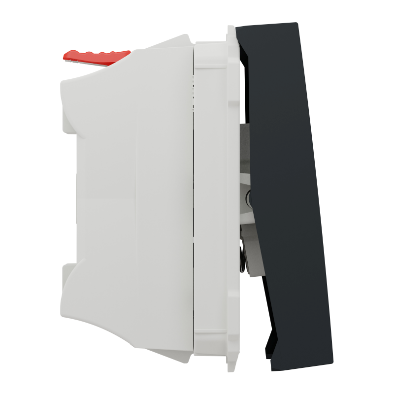 Вимикач 1-клавішний кнопковий схема 1, 10А, 2 модулі антрацит