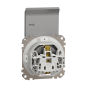 Розетка з заземлення, зі шторками, та з кришкою IP44 Алюміній Sedna Design