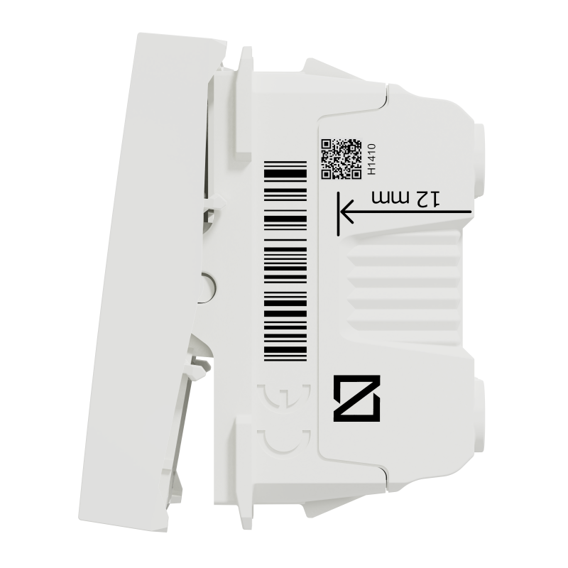 Вимикач 1-клавішний сх. 1 16А, 2 модульний, білий