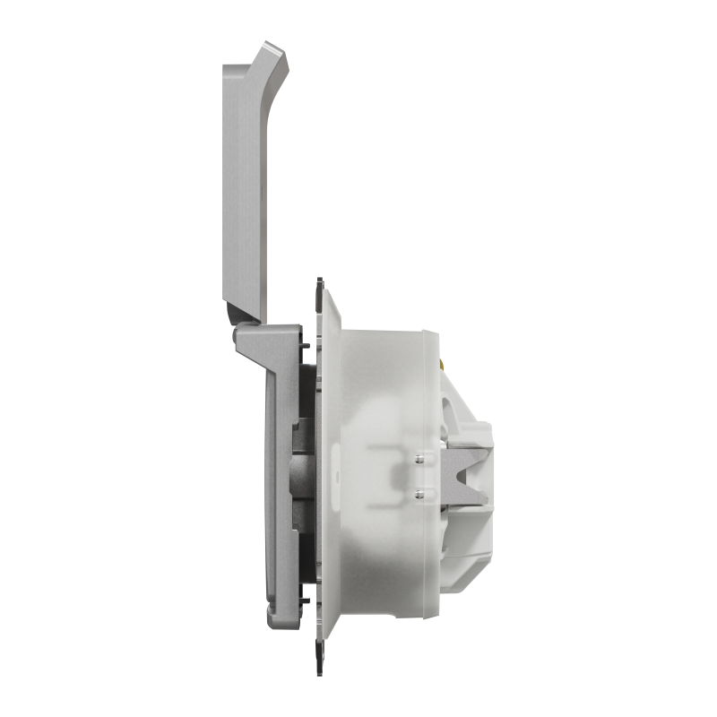 Розетка з заземлення, зі шторками, та з кришкою IP44 Алюміній Sedna Design