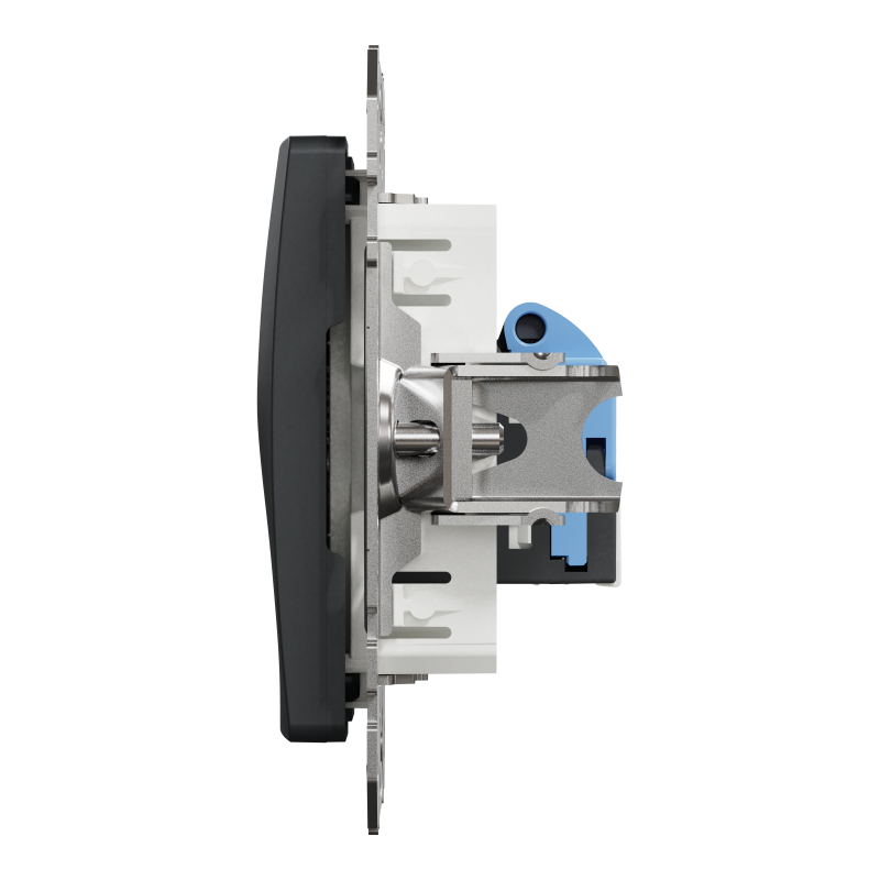 Комп'ютерна розетка, RJ45 CAT6 UTP, Чорна, Sedna Design