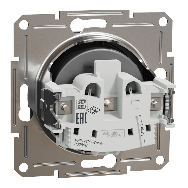 РОЗЕТКА БЕЗ ЗАЗЕМЛЕННЯ ASFORA АНТРАЦИТ