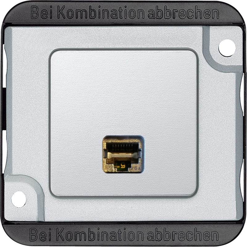 Телекомунікаційна розетка Actassi RJ45 Cat6A STP Panzer срібий матовий