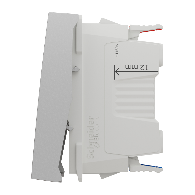 Перемикач 1-клавішний з нейтраллю 10А, 2 модулі алюміній