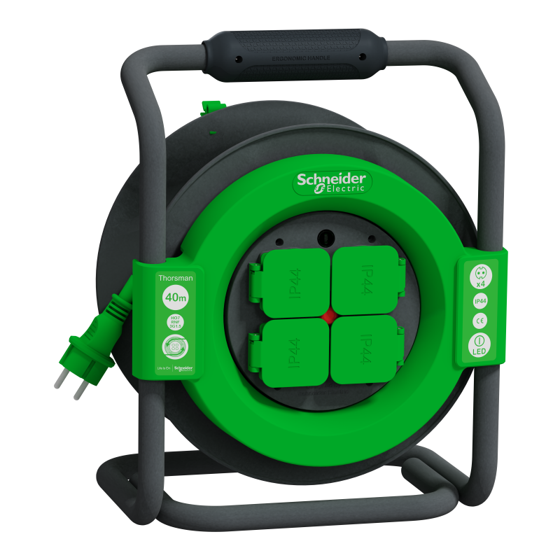 Подовжувач на котушці 40 3х1,5 IP44 Schuko