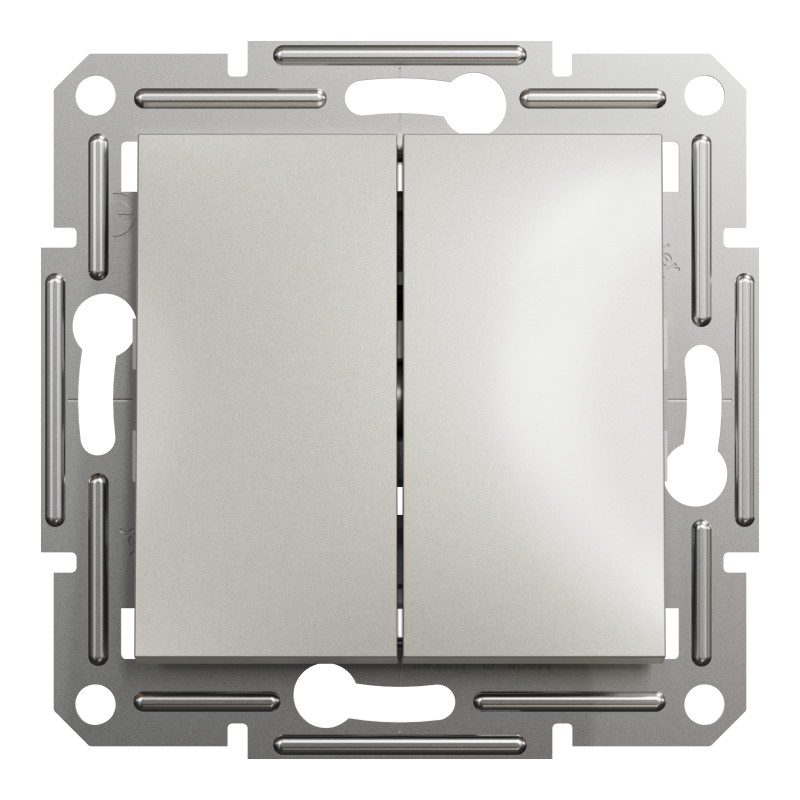 ВИМИКАЧ ДВОКЛАВІШНИЙ САМОЗАЖИМНИЙ ASFORA БРОНЗА