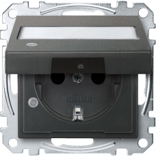 Розетка з кр заз зі штор місц для марк та індик ламп 16А SysM антрацит