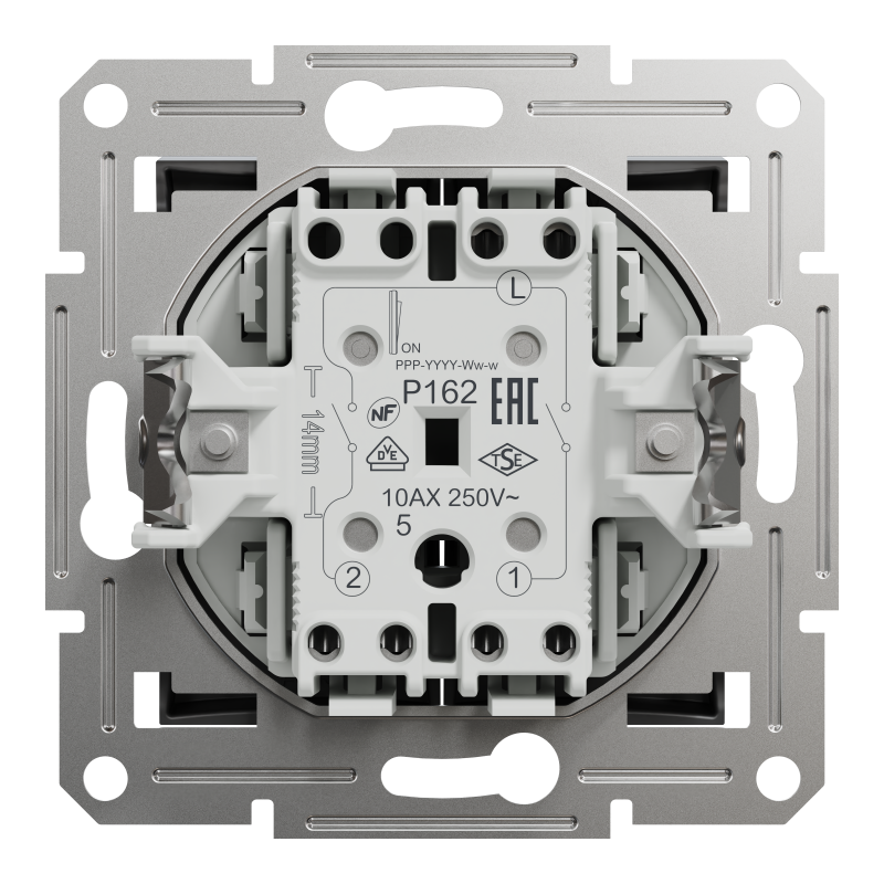 ВИМИКАЧ ДВОКЛАВІШНИЙ САМОЗАЖИМНИЙ ASFORA АНТРАЦИТ