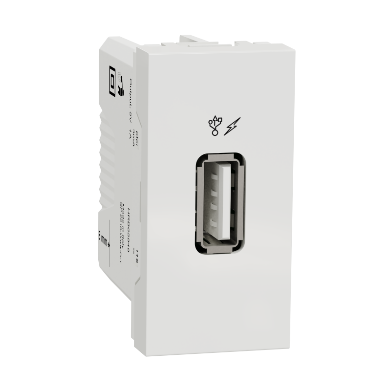 Розетка USB 1 модуль білий