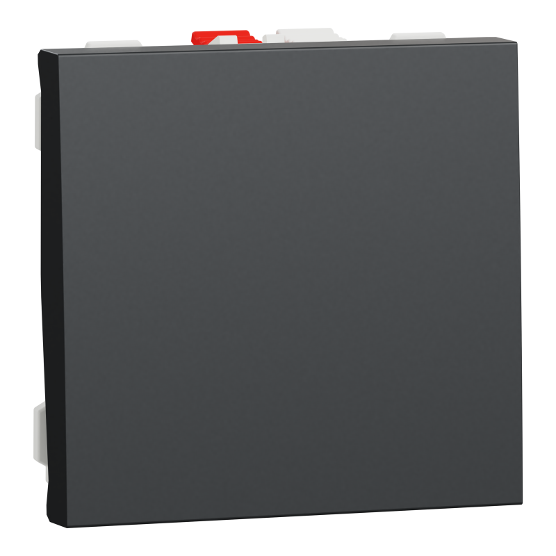 Перемикач 1-клавішний схема 6, 10А, 2 модулі антрацит