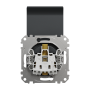Розетка з заземленням, зі шторками та кришкою Чорний Sedna Design