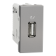 Розетка USB 1 модуль алюміній