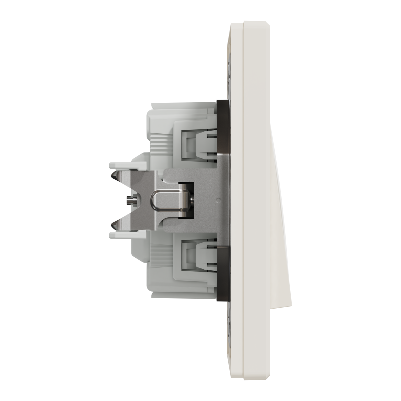 ВИМИКАЧ ОДНОКЛАВІШНИЙ, З ПІДСВІТКОЮ, САМОЗАЖИМНИЙ, КРЕМ ASFORA