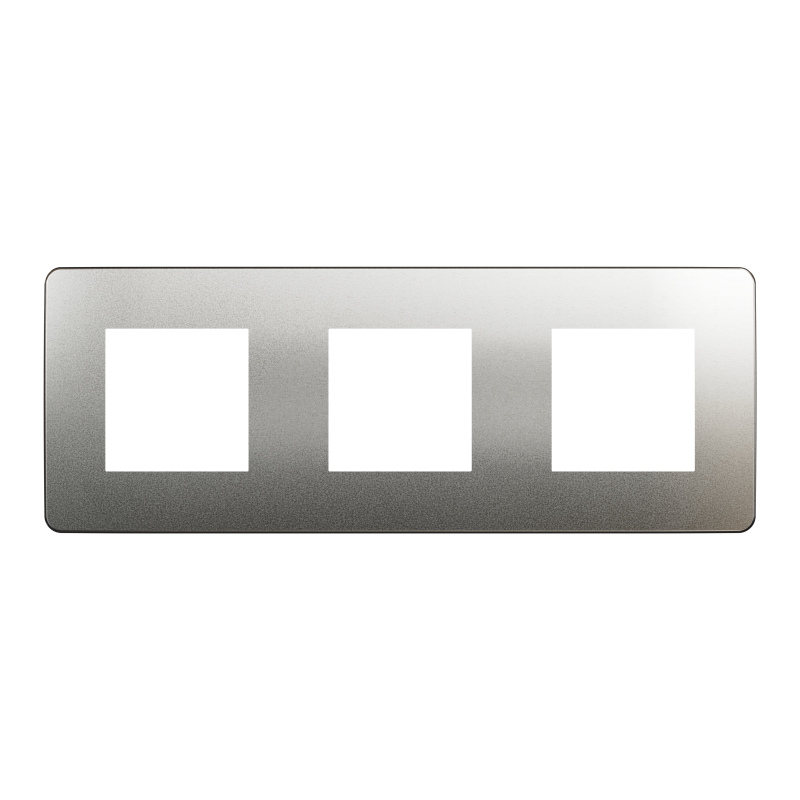 Рамка 3-постова Матовий хром/антрацит Unica New Studio Metal