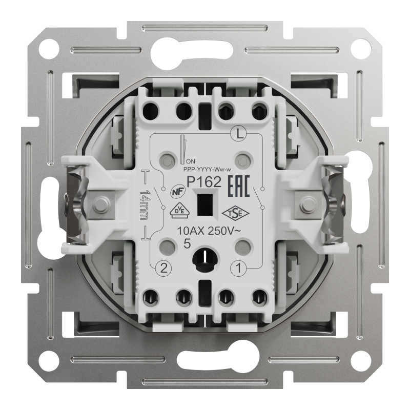 ВИМИКАЧ ДВОКЛАВІШНИЙ САМОЗАЖИМНИЙ ASFORA АЛЮМІНІЙ