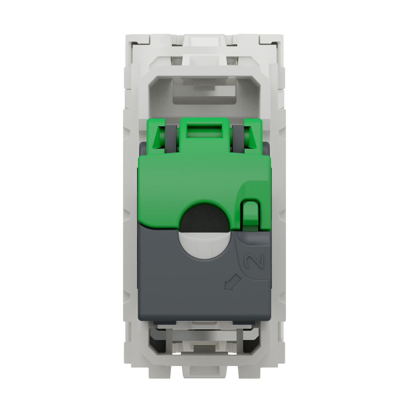 New Unica - 1 x RJ45 socket - 1 m - Cat. 6A - FTP - straight - shutter - white