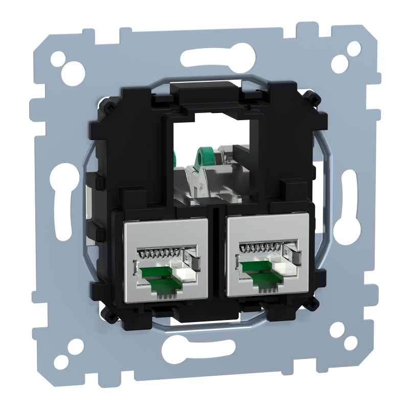 Механізм телекомунікаційної розетки Actassi RJ45 2-місна Cat6A STP