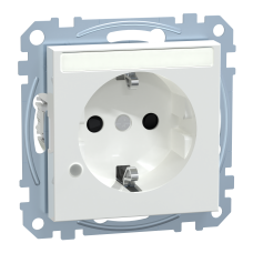 Розетка з заз зі штор місц для марк та індик лам 16А SysM активно-білий гл