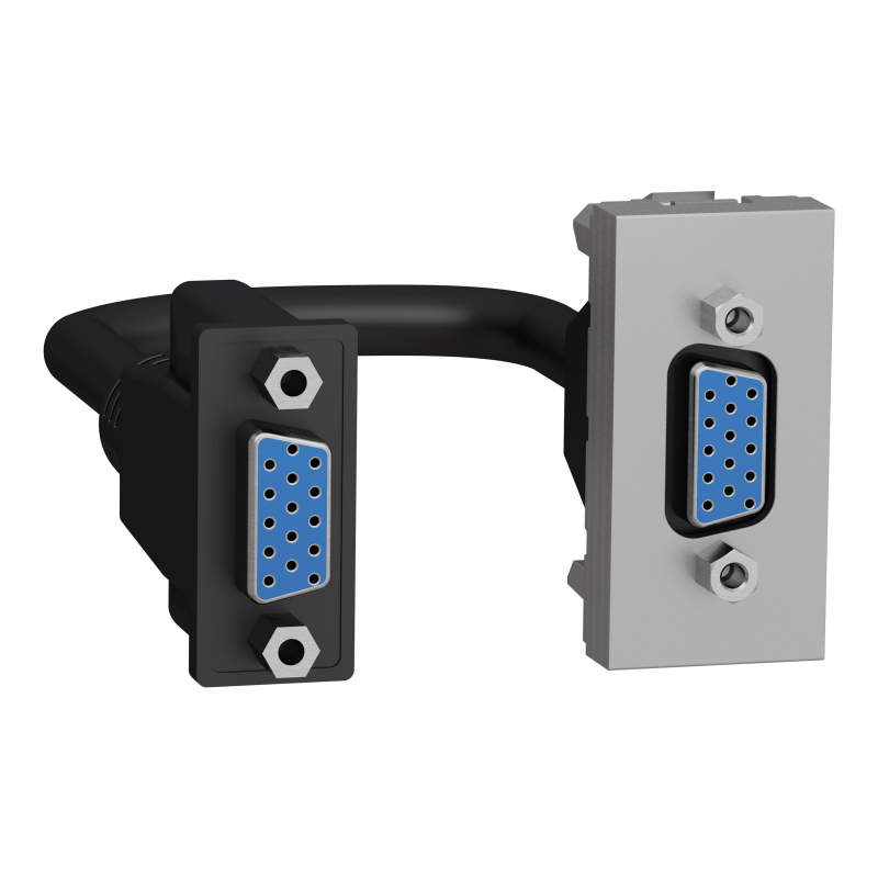 Розетка HD15 female (VGA) 1 модуль алюміній