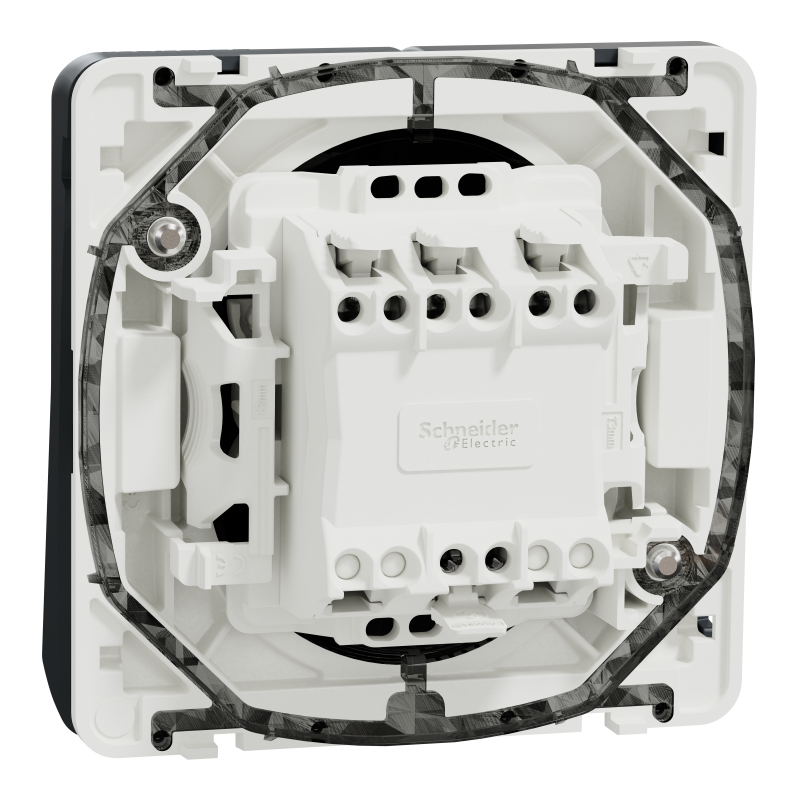 Механізм подвійного кнопкового вимикача IP55 Mureva Styl, чорний