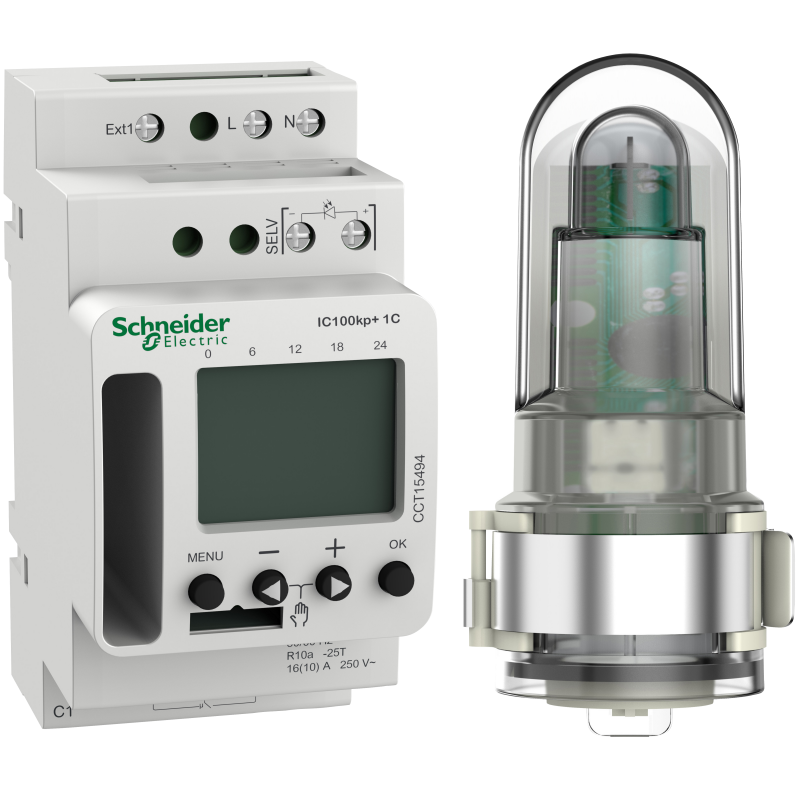 Acti9 IC100kp, 1C SMART, програмований сутінковий вимикач (1 - 99000 люкс)